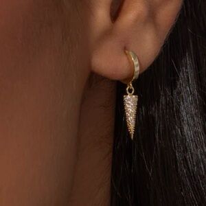 NEW Uncommon James Gold Killing It Spike Huggie Earrings